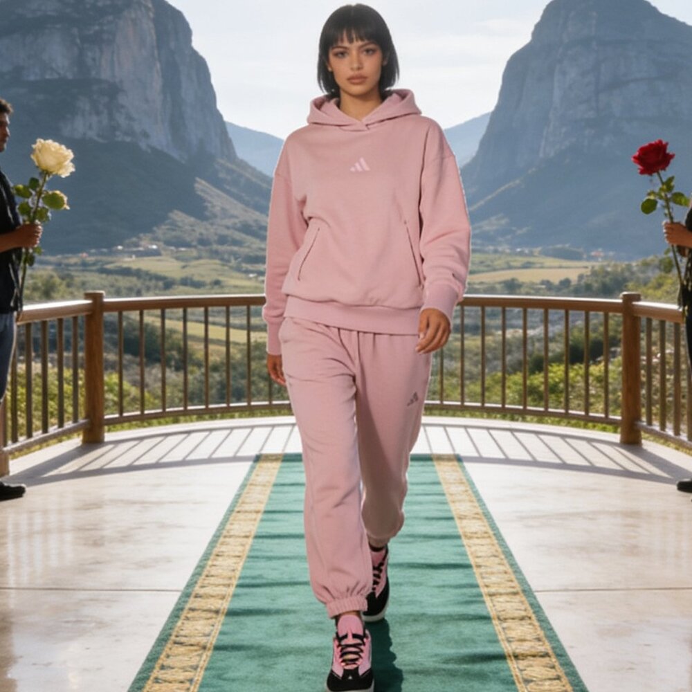 Adidas Women’s Clear Pink 2 Piece Track Suit Jacket JV7237 S‎ JV7304 L